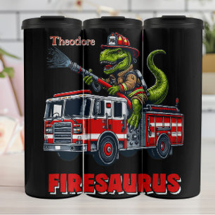T-Rex Brandweerman Ontwerp Thermosbeker