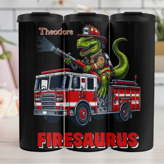 T-Rex Brandweerman Ontwerp Thermosbeker