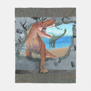 T-Rex breekt door de muur Fleece Deken