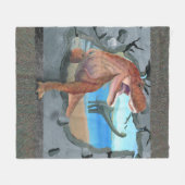 T-Rex breekt door de muur Fleece Deken (Voorkant (Horizontaal))