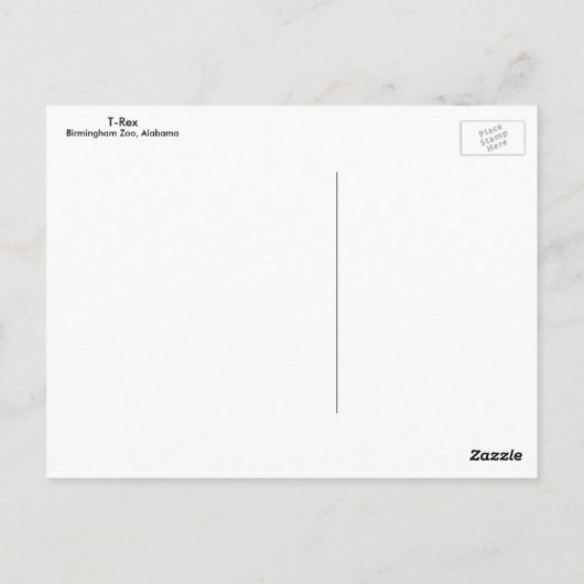 T-Rex Briefkaart (Achterkant)
