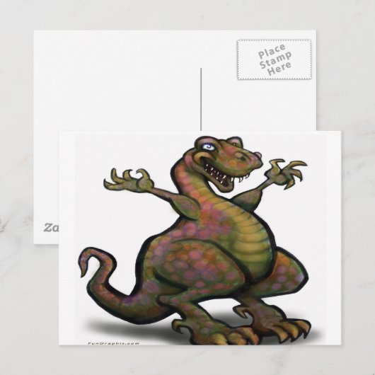 T-Rex Briefkaart (Voorkant / Achterkant)