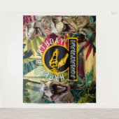 T rex brullende goede tijd achtergrond wandkleed (Voorkant)