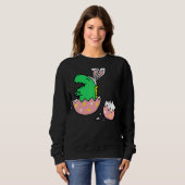 T rex Bunny Ears paster voor leraar Trui (Voorkant volledig)