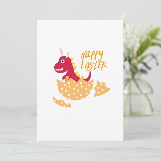 T-Rex Bunny Easter Egg Funny Gift for Easter Kinde Feestdagenkaart (Staand voorkant)