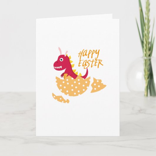 T-Rex Bunny Easter Egg Grappig Cadeau voor Paas Ki Feestdagen Kaart (Voorkant)
