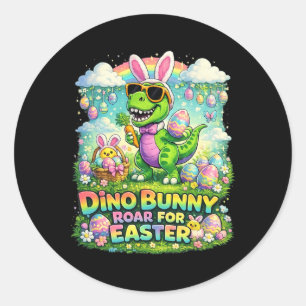 T-Rex Bunny Kostuum Paaskostuum voor jongens en ki Ronde Sticker