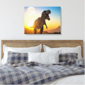 T-Rex Canvas Wandkunst – Brullende Dinosaur Decor Afdruk (Insitu (Slaapkamer))