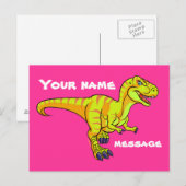 T-Rex-cartoon Briefkaart (Voorkant / Achterkant)