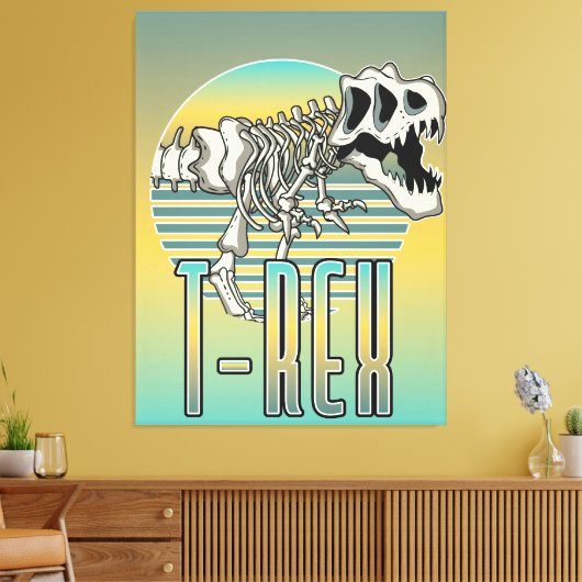 T-REX cartoon logo Canvas Afdruk (Insitu (Woonkamer))