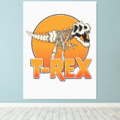 T-REX cartoon logo Canvas Afdruk (Insitu (Houten vloer))