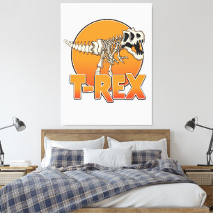 T-REX cartoon logo Canvas Afdruk