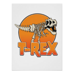 T-REX cartoon logo Perfect Poster
