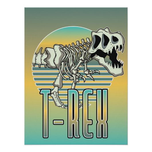T-REX cartoon logo Perfect Poster (Voorkant)