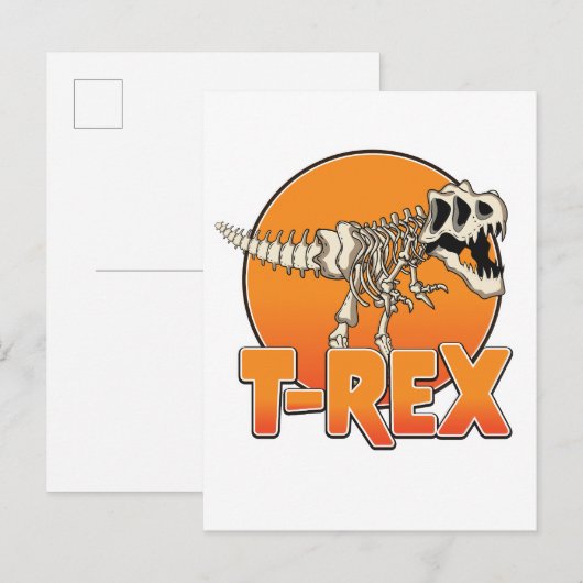 T-REX cartoonalogo Uitnodiging Briefkaart (Voorkant / Achterkant)