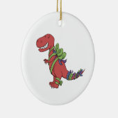 T-Rex Chirstmas-Ribboned Ornament (Rechts)