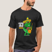 T Rex Cinco De Mayo Dinosaur Tacosaurus Guitar Som T-shirt (Voorkant)