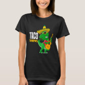 T Rex Cinco De Mayo Dinosaur Tacosaurus Guitar Som T-shirt (Voorkant)