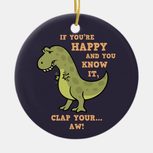 T-Rex Clap II Keramisch Ornament (Voorkant)