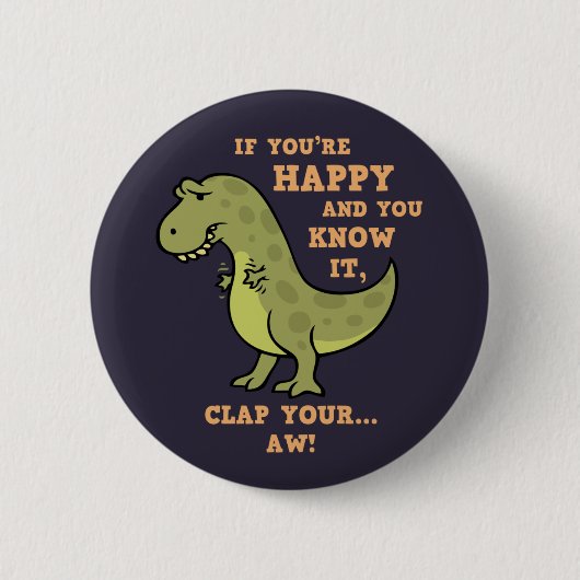 T-Rex Clap II Ronde Button 5,7 Cm (Voorkant)