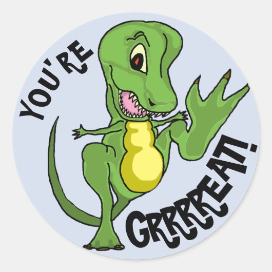 T-Rex Classic Round Sticker (Voorkant)