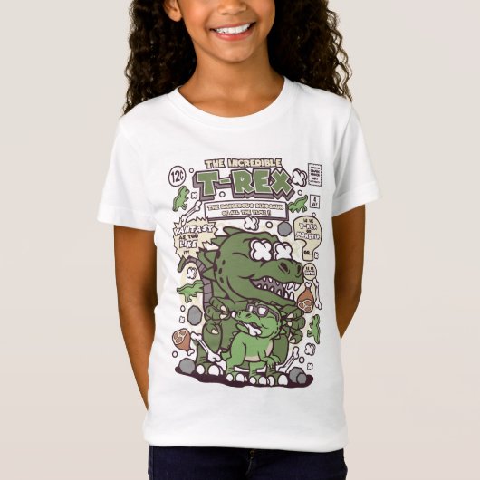 T-Rex Comic Style Kinder T-shirt (Voorkant)
