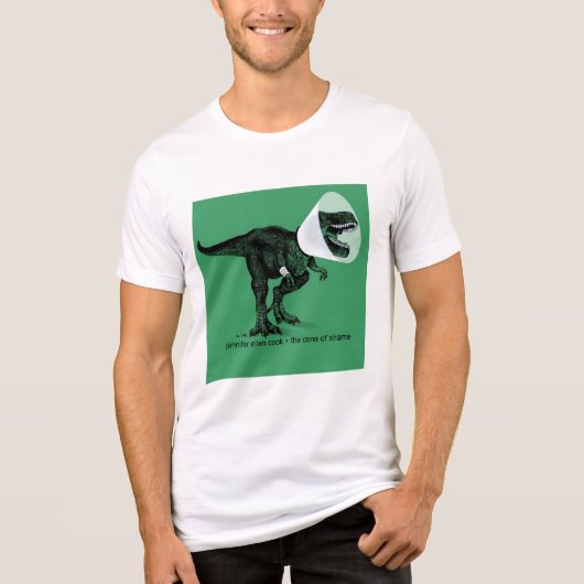 T Rex Cone of Shame    Jennifer ellen Cook Tri-Blend Shirt (Voorkant)
