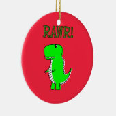 T Rex Cute Dino Red Kerstmis Keramisch Ornament (Rechts)