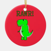 T Rex Cute Dino Red Kerstmis Keramisch Ornament (Voorkant)