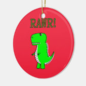 T Rex Cute Dino Red Kerstmis Keramisch Ornament (Links)