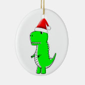 T Rex Cute Dino Santas KerstPet Keramisch Ornament (Rechts)
