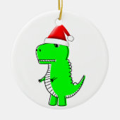 T Rex Cute Dino Santas KerstPet Keramisch Ornament (Voorkant)