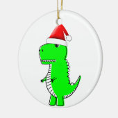 T Rex Cute Dino Santas KerstPet Keramisch Ornament (Links)
