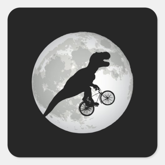 T-REX-CYCLIST VIERKANTE STICKER (Voorkant)
