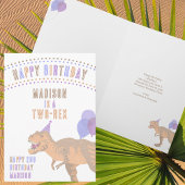 T-Rex dan elke leeftijd dinosaurus Happy Birthday Kaart