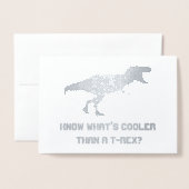 T-Rex Dankjewel Kaart, Dinosauruskaart Folie Kaarten (Voorkant met envelop)