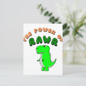 T-Rex de kracht van de RAWR Briefkaart (Staand voorkant)