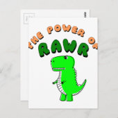 T-Rex de kracht van de RAWR Briefkaart (Voorkant / Achterkant)