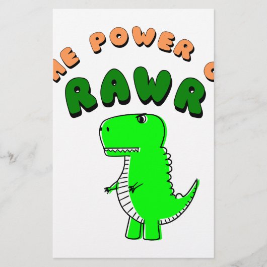 T-Rex de kracht van de RAWR Briefpapier (Voorkant)
