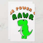 T-Rex de kracht van de RAWR Briefpapier (Voorkant / Achterkant)