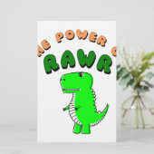 T-Rex de kracht van de RAWR Briefpapier (Staand voorkant)