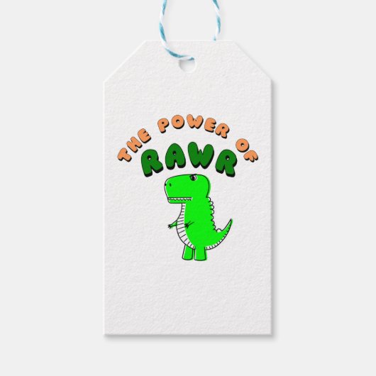 T-Rex de kracht van de RAWR Cadeaulabel (Voorkant)