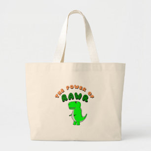 T-Rex de kracht van de RAWR Grote Tote Bag