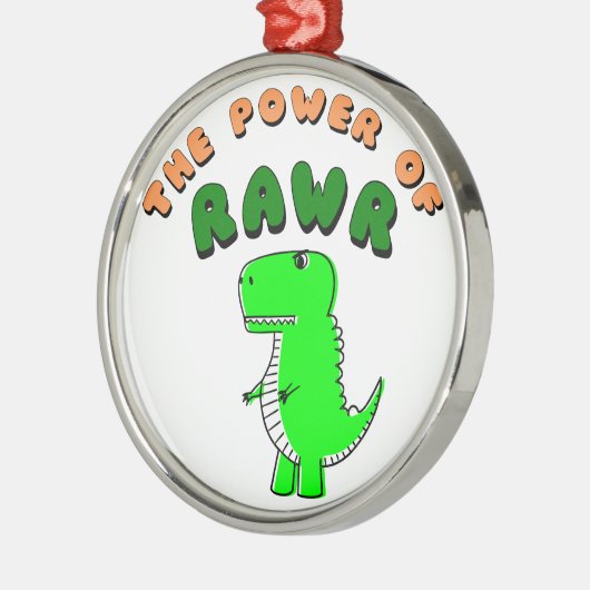 T-Rex de kracht van de RAWR Metalen Ornament (Links)