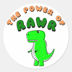 T-Rex de kracht van de RAWR Ronde Sticker