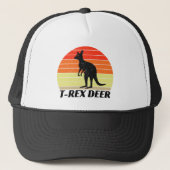 T-Rex Deer Tyrannosaurus Kangaroo - Retro Sunset Trucker Pet (Voorkant)