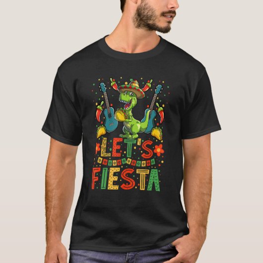 T Rex Dino Cinco De Mayo Taco Jongens Meisjes Kind T-shirt (Voorkant)