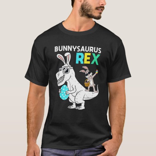 T Rex Dino Dabbing Rabbit Boys Girls Kid Easter Bu T-shirt (Voorkant)