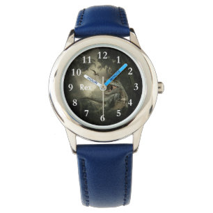 T Rex Dino Dinosaur gepersonaliseerde naam Kinder Horloge