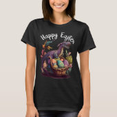 T Rex Dino Happy Easter Basket Easter Eggs Happy E T-shirt (Voorkant)